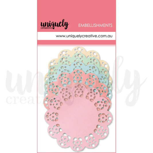 Uniquely Creative Embellishments- Pastel Doilies 50 pcs