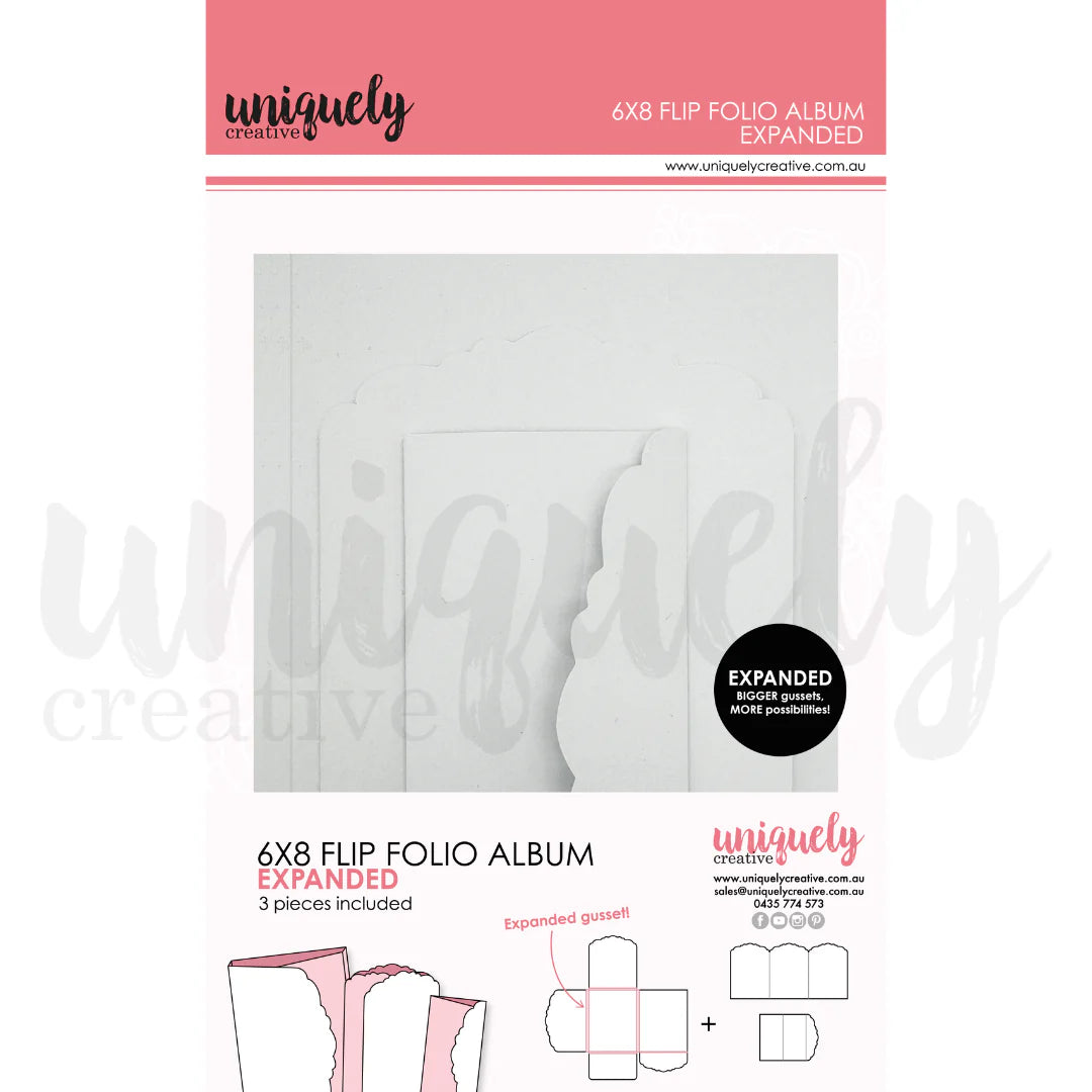 Uniquely Creative 6x8 Flip Folio Album - Expanded- White