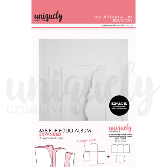 Uniquely Creative 6x8 Flip Folio Album - Expanded- White