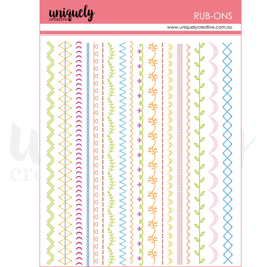 Uniquely Creative Rub-Ons- Patchwork Roses
