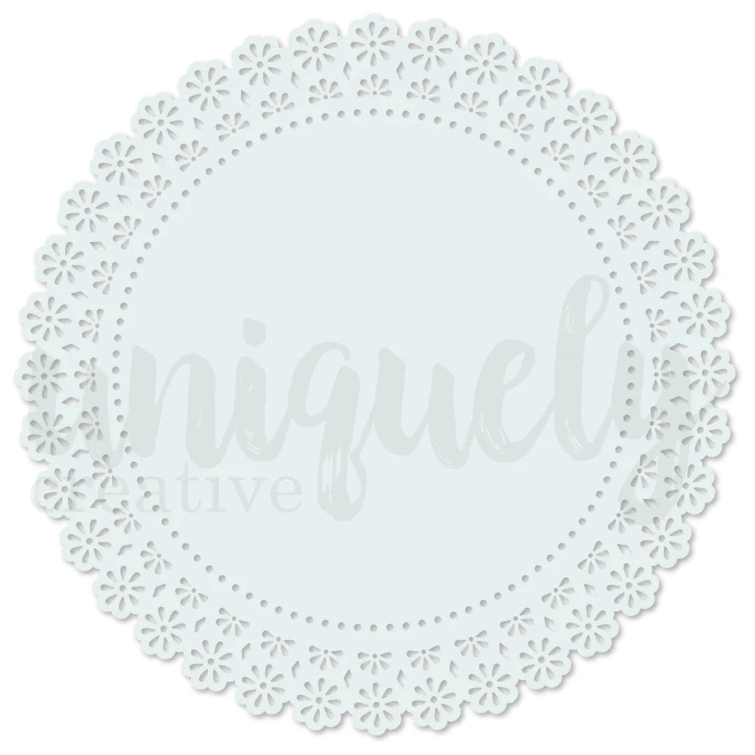 Uniquely Creative Embellishment- Lacey Circle Decorative Base Layer- Light Blue