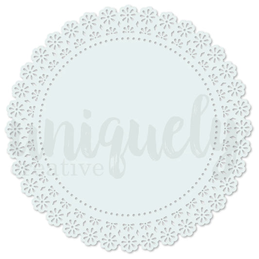 Uniquely Creative Embellishment- Lacey Circle Decorative Base Layer- Light Blue