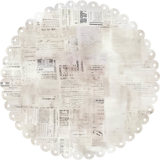 Uniquely Creative 12x12 Newsprint Scalloped Decorative Base Layer