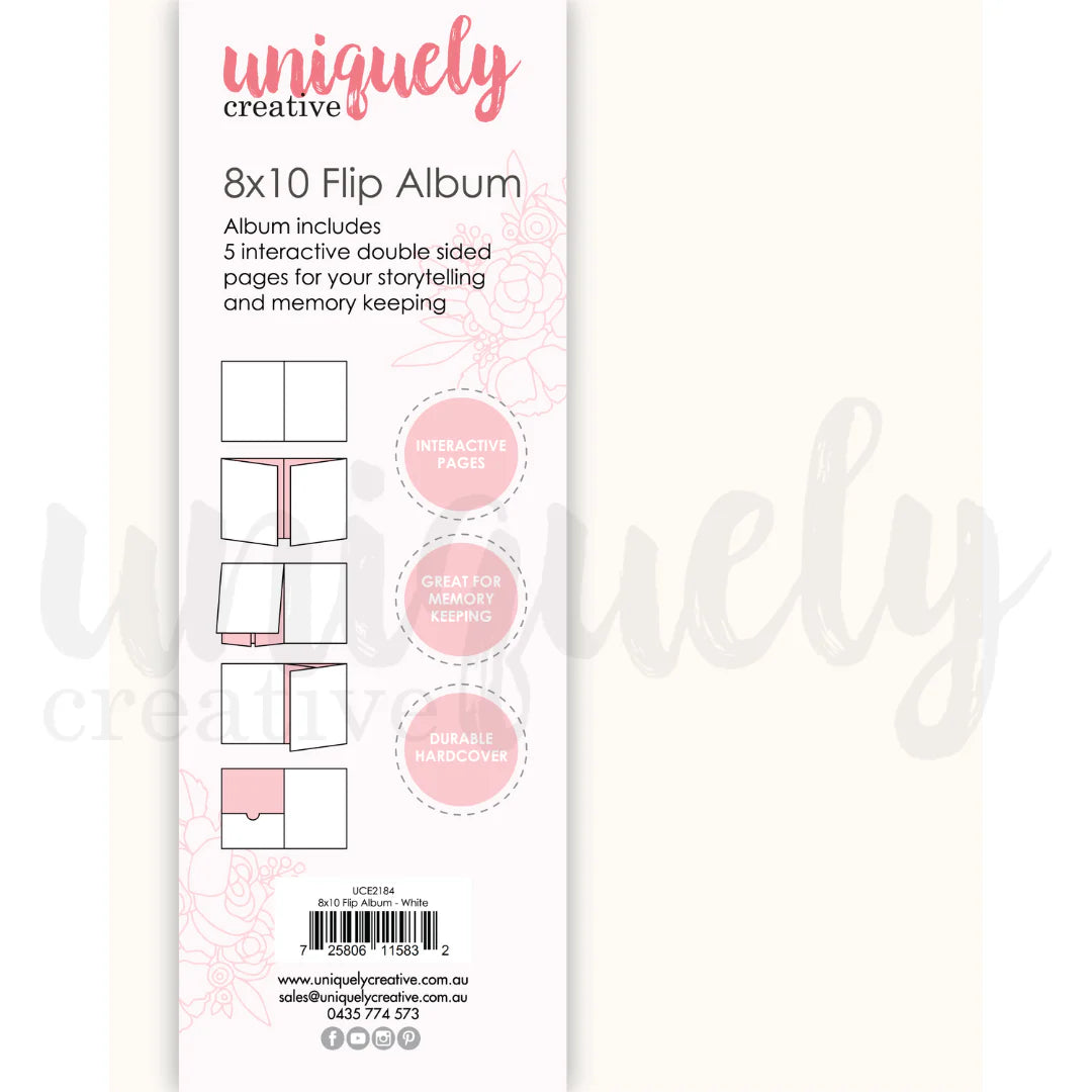 Uniquely Creative 8x10 Flip Album - White