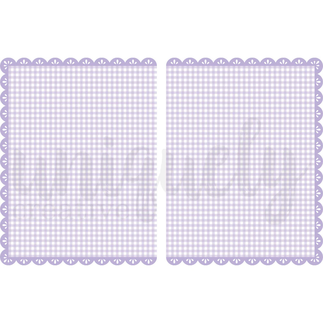 Uniquely Creative Ultraviolet Delight- Purple Gingham Double Decorative Base Layer.