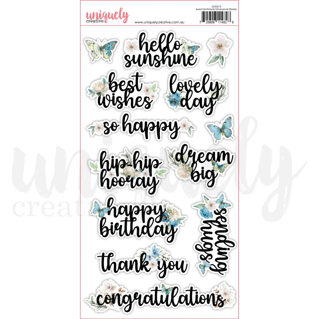 Uniquely Creative Dimensional Stickers- Sweet Sentiments