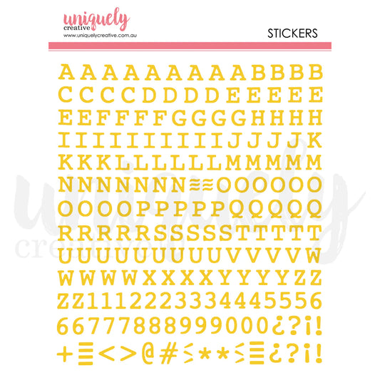 Uniquely Creative Stickers- Puffy Alpha Uppercase Gold