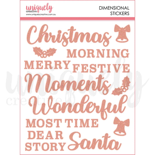 Uniquely Creative Glitter Dimensional Stickers- Christmas Keepsakes
