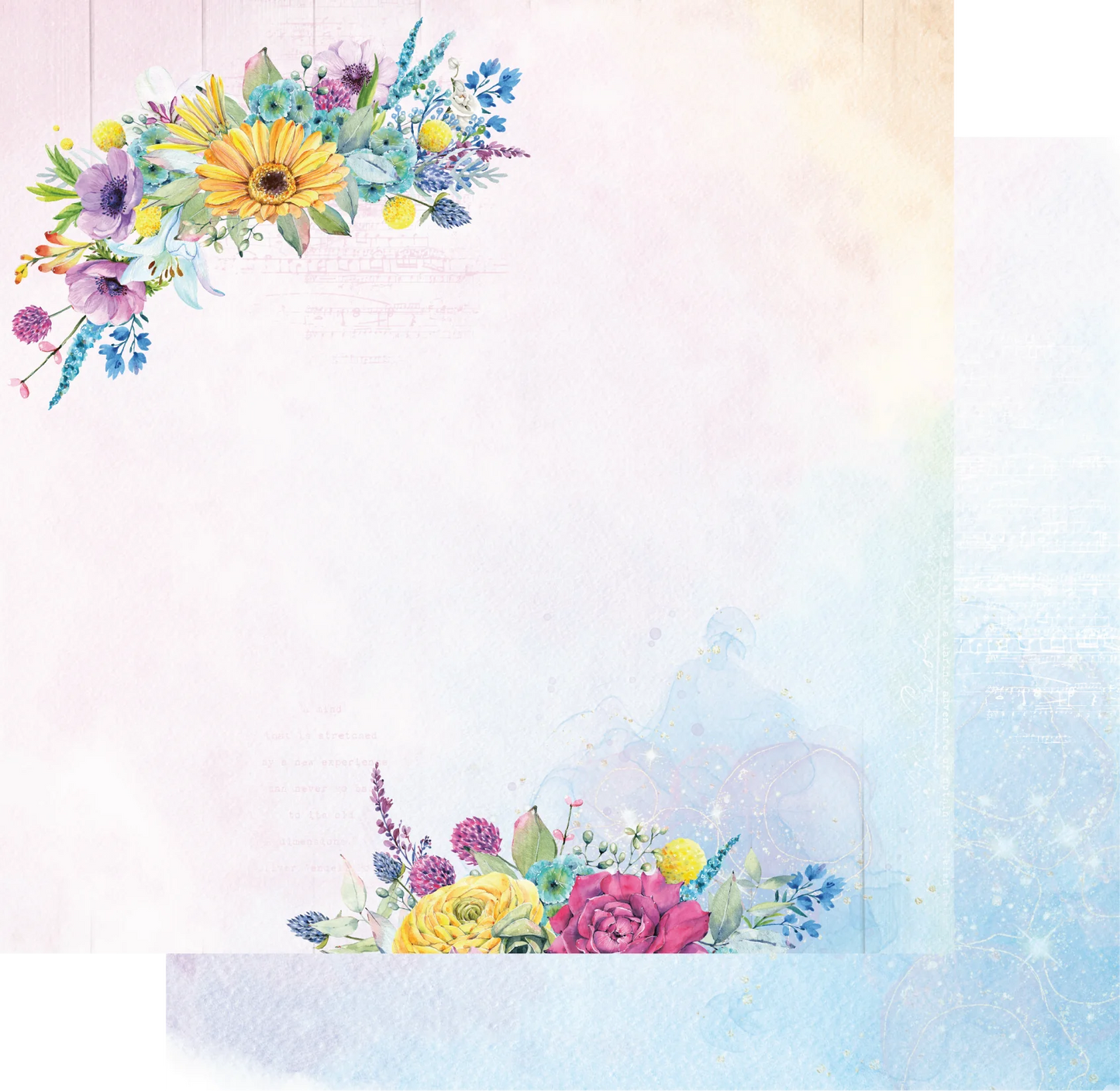 Uniquely Creative 12x12 Double Sided Paper - Flowering Utopia -Sunshine