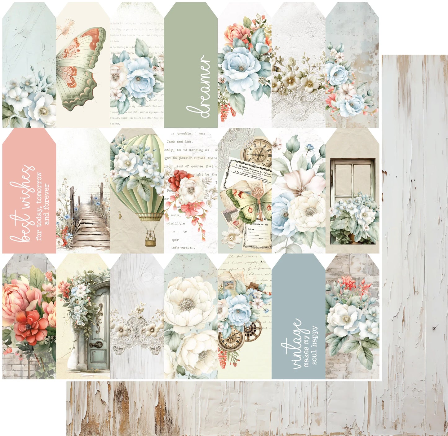 Uniquely Creative 12x12 Double Sided Paper- Vintage Chronicles- Timeless Tags