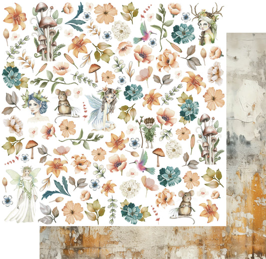 Uniquely Creative 12x12 Double Sided Paper - Enchanted Forest - Forest- Fussy Cuts