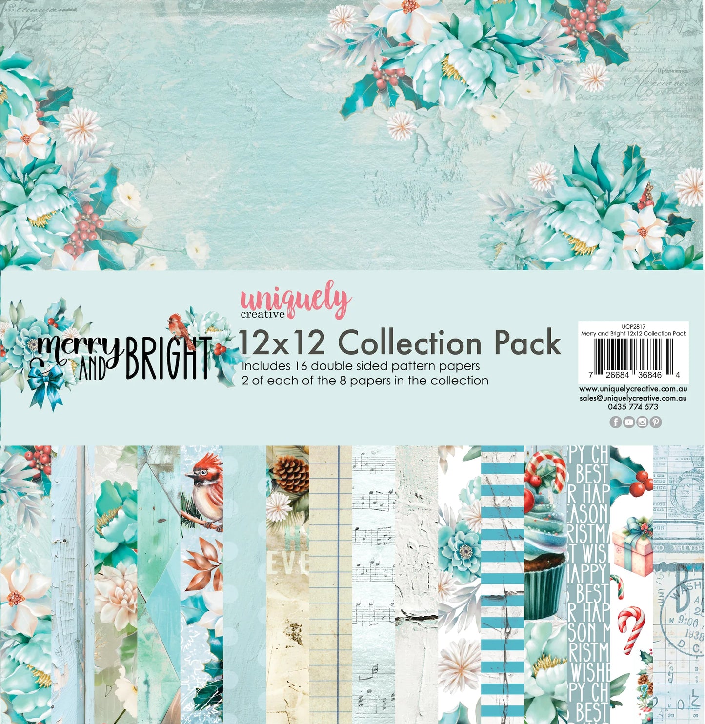 Uniquely Creative 12x12 Double Sided Paper Pack - Merry and Bright