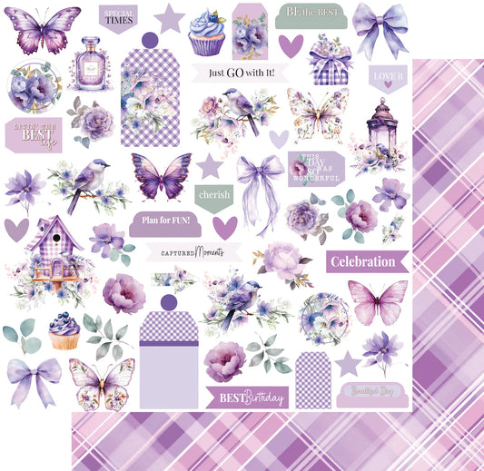 Uniquely Creative 12x12 Double Sided Paper- Ultraviolet Delight- Living Life's Moments