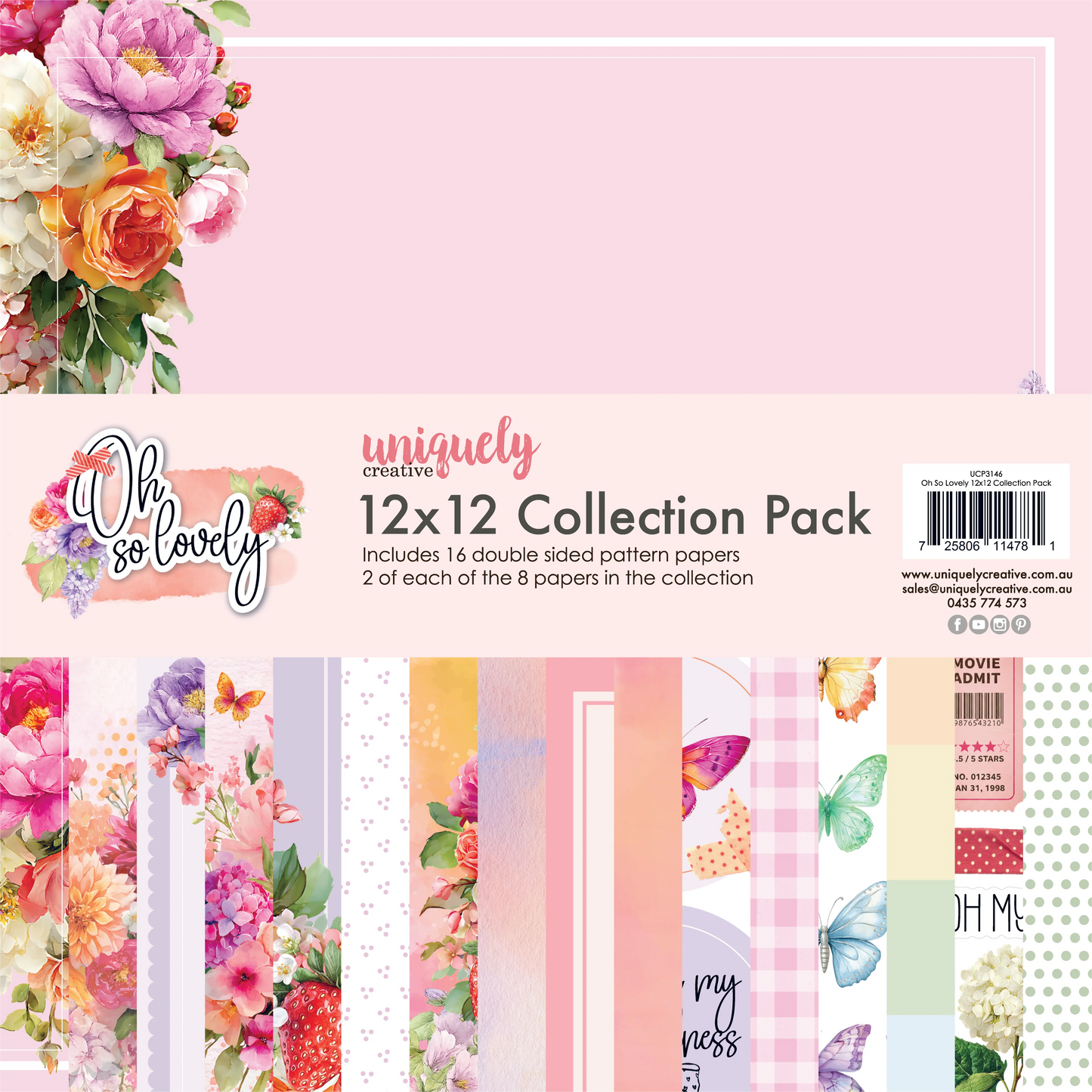 Uniquely Creative 12x12 Double Sided Paper Pack- Oh So Lovely