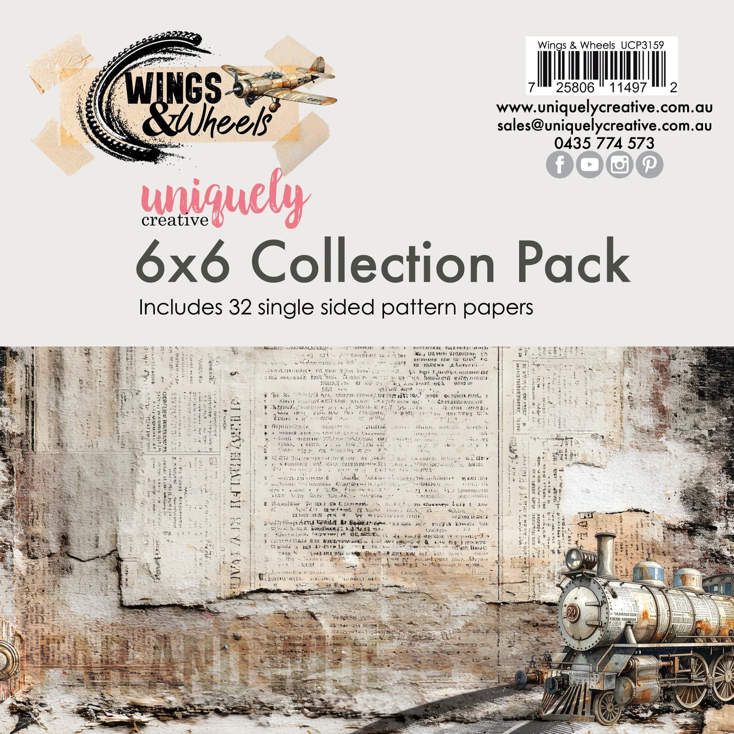 Uniquely Creative 6x6 Paper Pack - Wings & Wheels