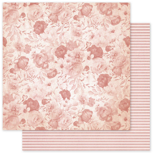 Paper Rose Studio 12x12 Double Sided Paper- Vintage Rose Basics - Sheet C