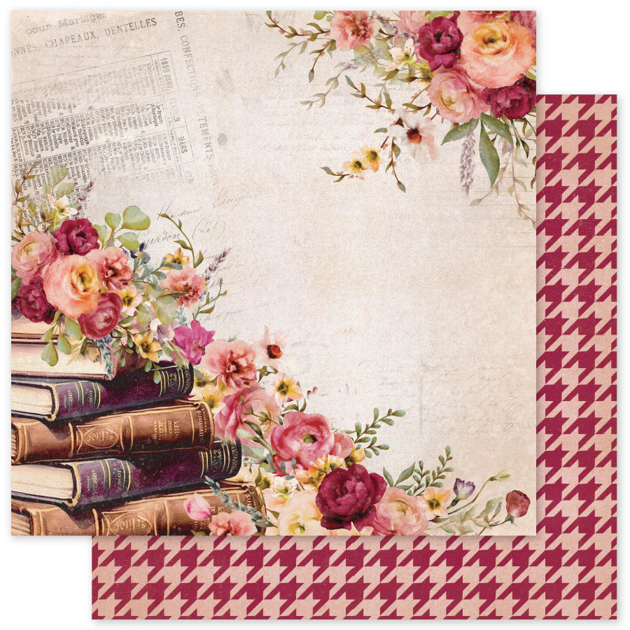 Paper Rose Studio 12x12 Double Sided Paper- Vintage Rose- Sheet C