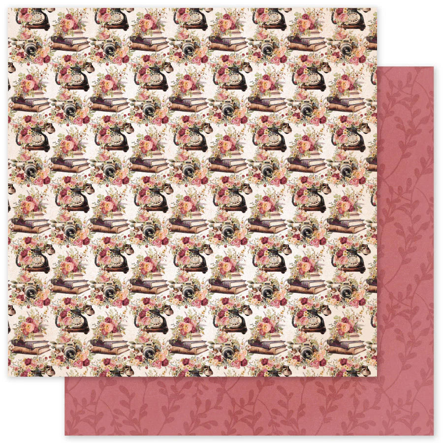 Paper Rose Studio 12x12 Double Sided Paper- Vintage Rose- Sheet F