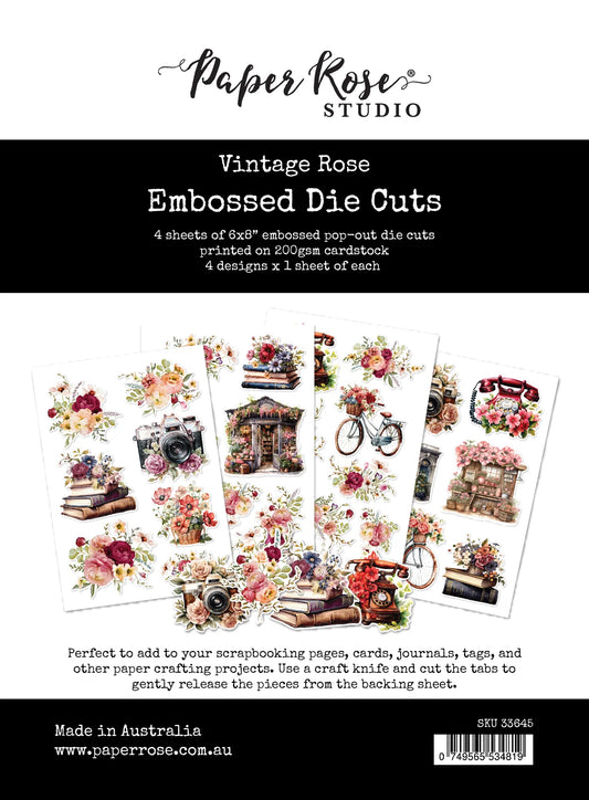 Paper Rose Studio Embossed Die Cuts- Vintage Rose