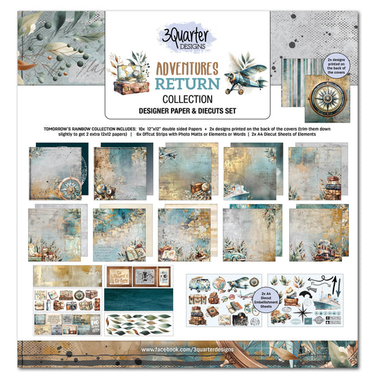 3 Quarter Designs Paper & Chipboard Collections - Adventures Return