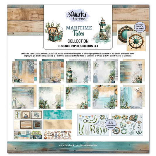3Quarter Designs Paper & Chipboard Collections - Maritime Tides