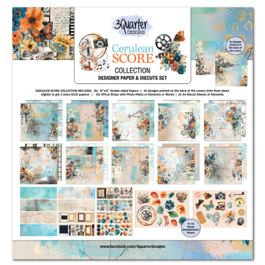 3Quarter Designs Designer Paper & Diecuts-Cerulean Score
