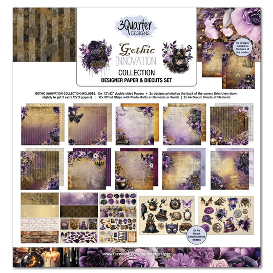 3Quarter Designs Collection- Designer Paper & Diecut Set- Gothic Innovation