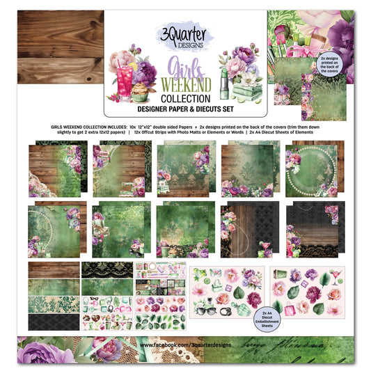 3Quarter Designer Paper & Diecuts Set- Girls Weekend