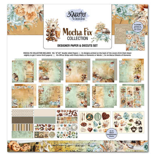 3Quarter Designs Paper & Diecuts Set - Mocha Fix
