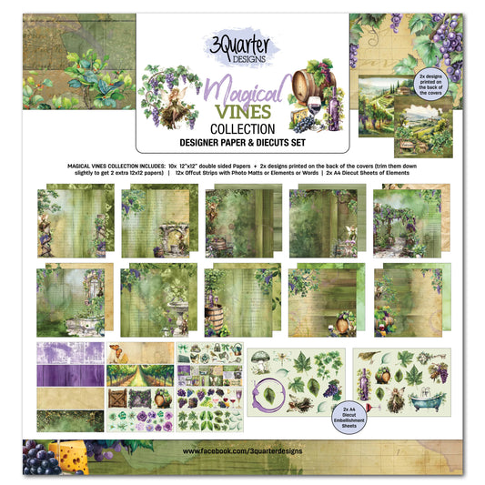 3Quarter Designs Designer Paper & Diecuts Set- Magical Vine