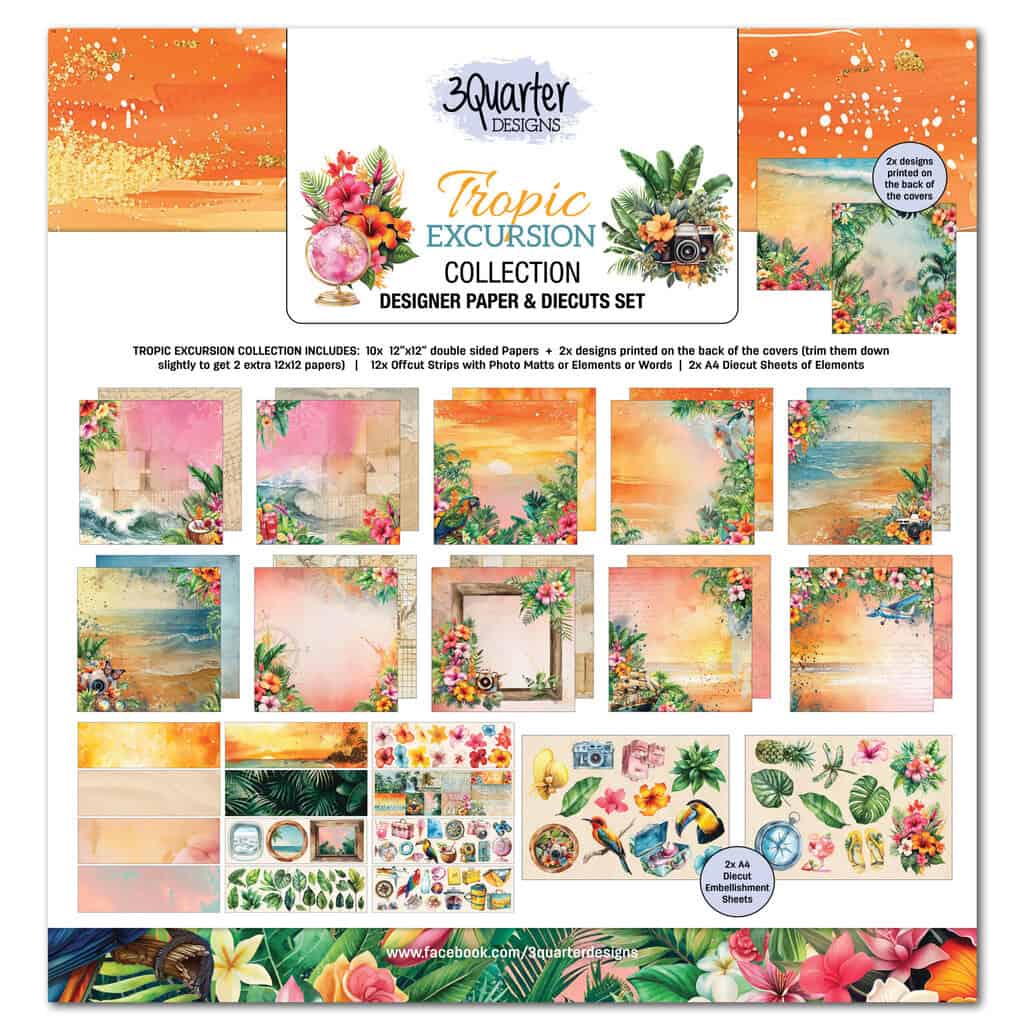 3Quarter Designs Designer Paper and Diecut Sets- Tropic Excursion