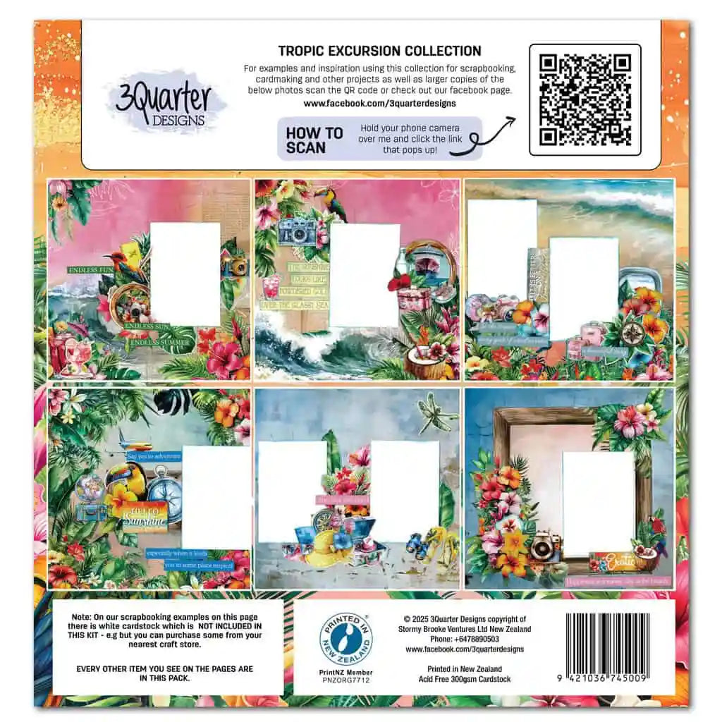 3Quarter Designs Designer Paper and Diecut Sets- Tropic Excursion