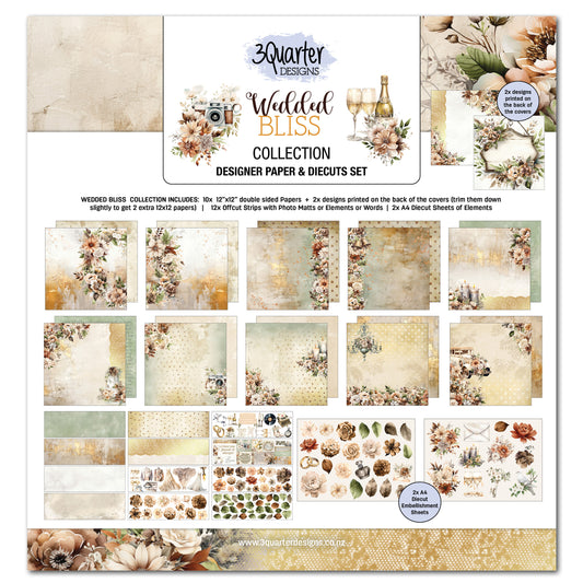 3Quarter Designs Paper and Diecuts Set - Wedded Bliss