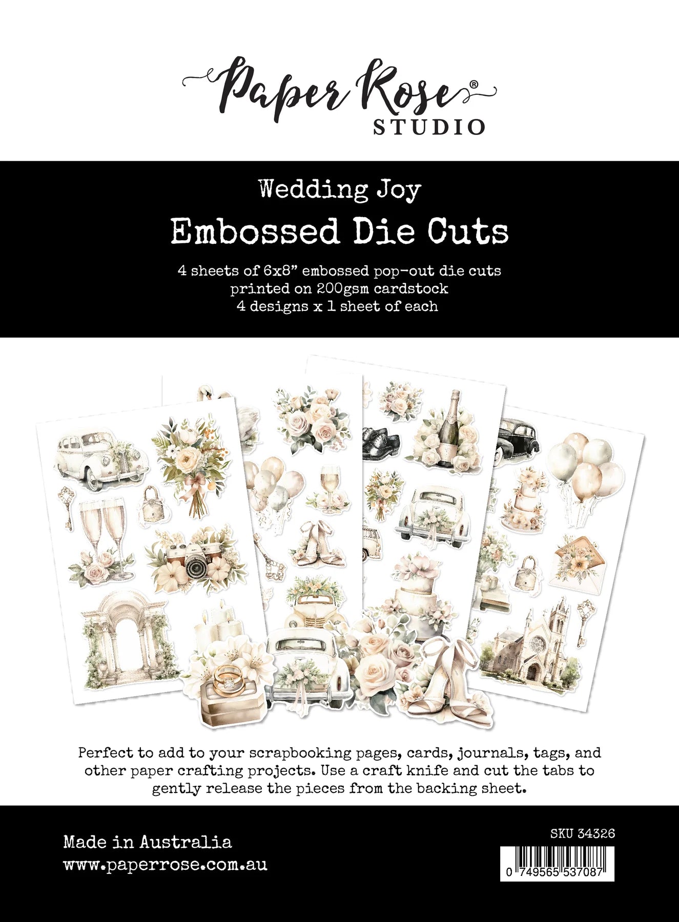 Paper Rose Studio Embossed Die Cuts- Wedding Joy