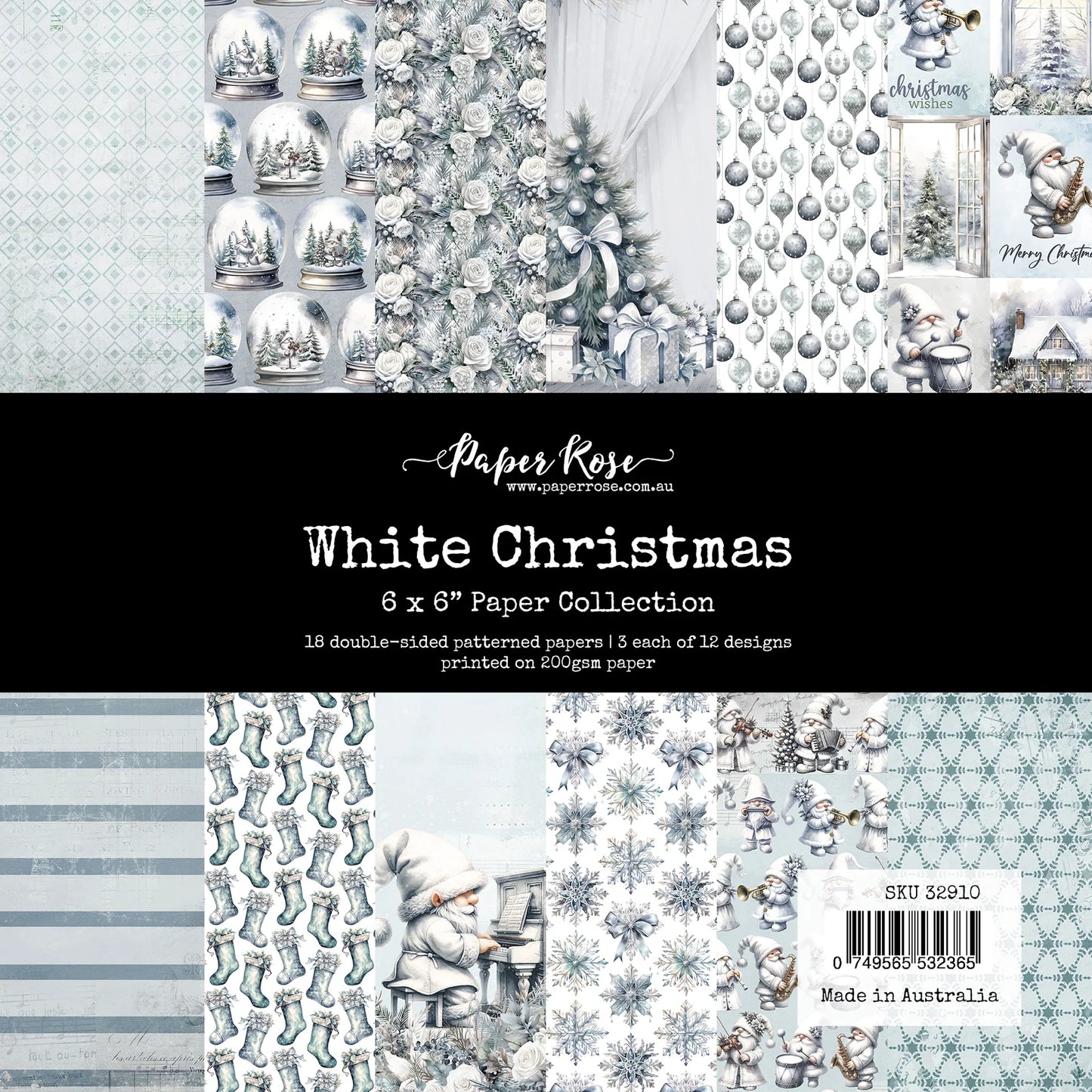 Paper Rose Studio 6x6 Paper Pad - White Christmas