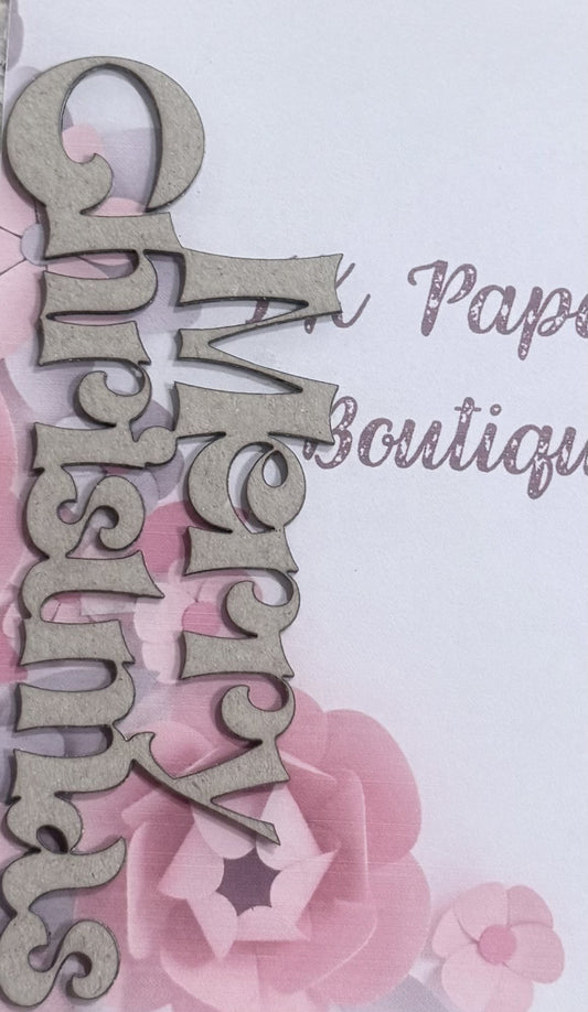 TK Paper Boutique Laser Chipboard Piece - Merry Christmas