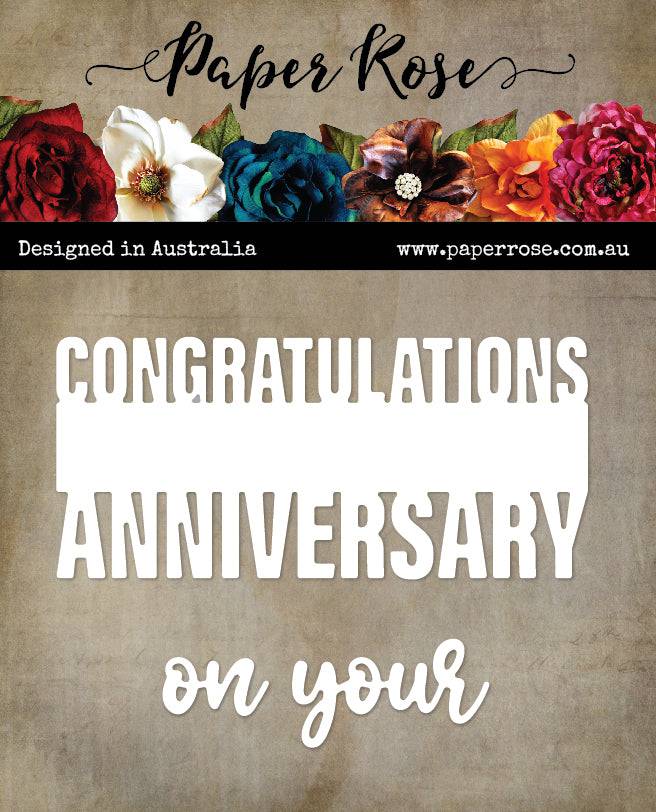 Paper Rose Studio Metal Dies- Congratulations on your Anniversary