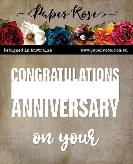 Paper Rose Studio Metal Dies- Congratulations on your Anniversary