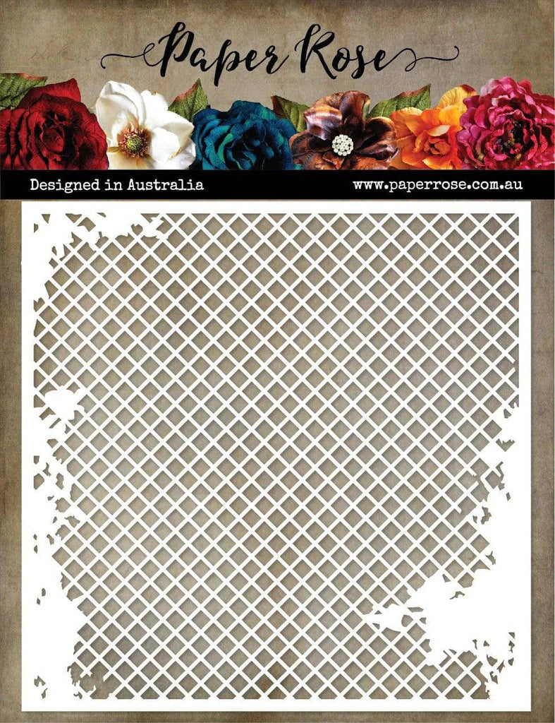 Paper Rose Studio 6x6 Stencil - Distressed Mesh