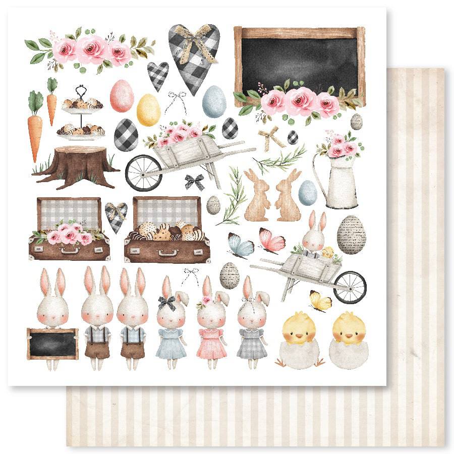 Paper Rose Studio 12x12 Double Sided Paper - Easter Picnic - F