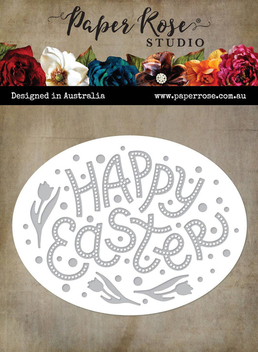Paper Rose Studio Metal Die - Happy Easter Oval Die