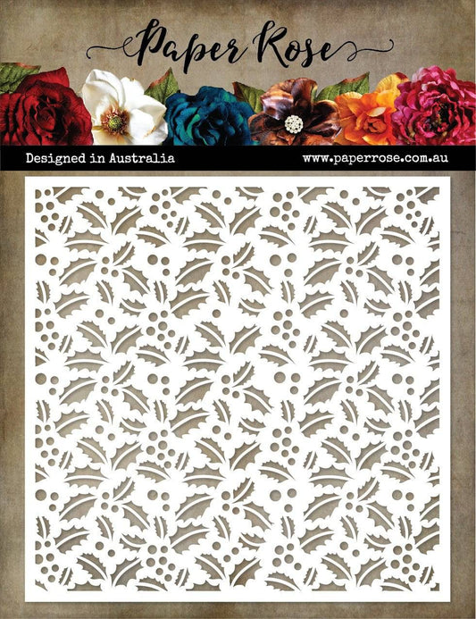 Paper Rose Studio 6x6 Stencil- Holly