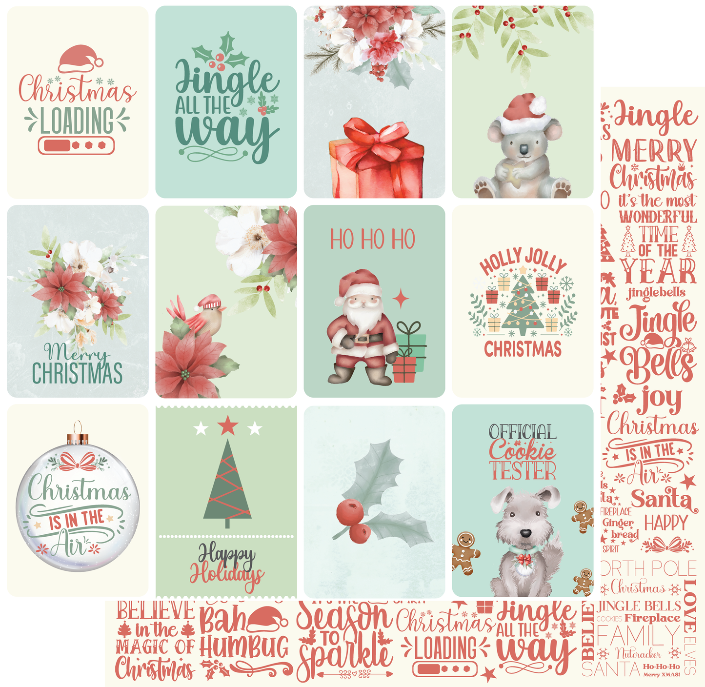 Uniquely Creative 12x12 Double Sided Paper - Mint & Mistletoe- Holly Jolly Magic