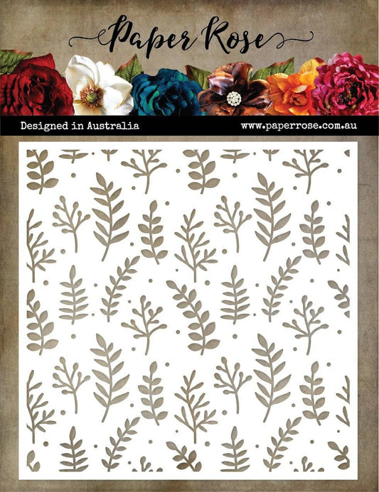 Paper Rose Studio 6x6 Stencil - Lots of Leaves