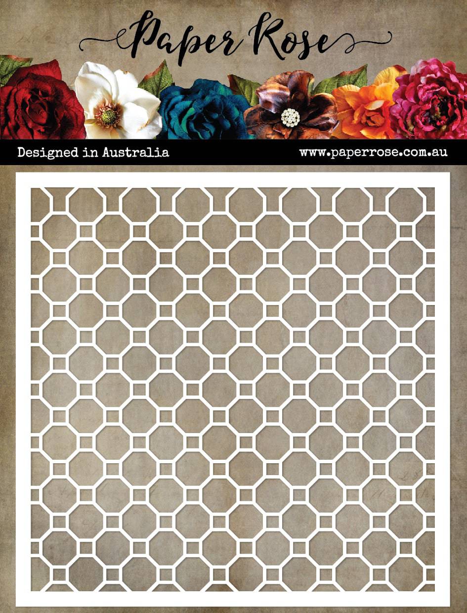Paper Rose Studio 6x6 Stencil - Octagon Mesh