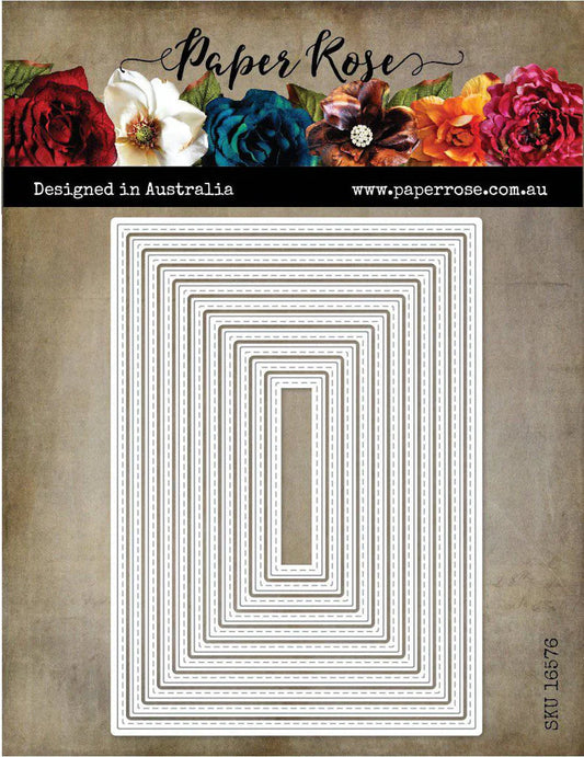 Paper Rose Studio Metal Die- Stitched Retangles Australian Size