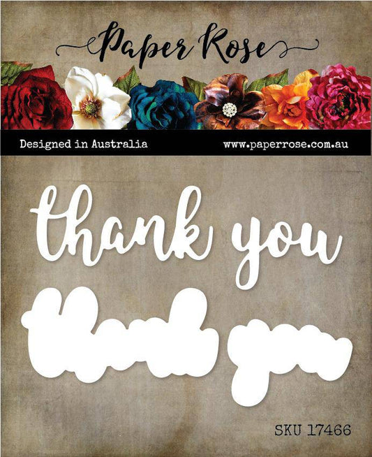 Paper Rose Studio Metal Die - Thank You Layered