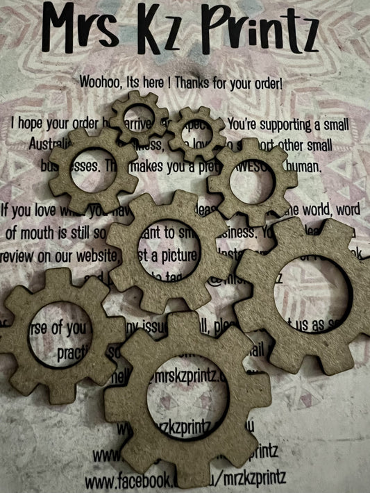 Mrs KZ Printz Chipboard - Cogs