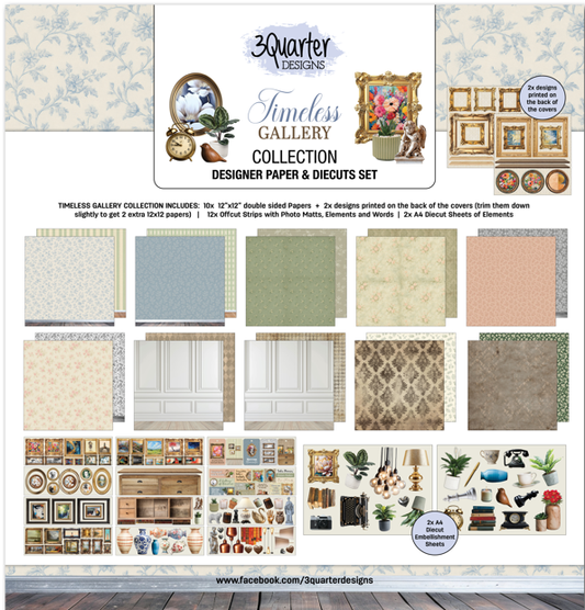 3Quarter Designs Designer Paper & Diecuts Set- Timeless Gallery