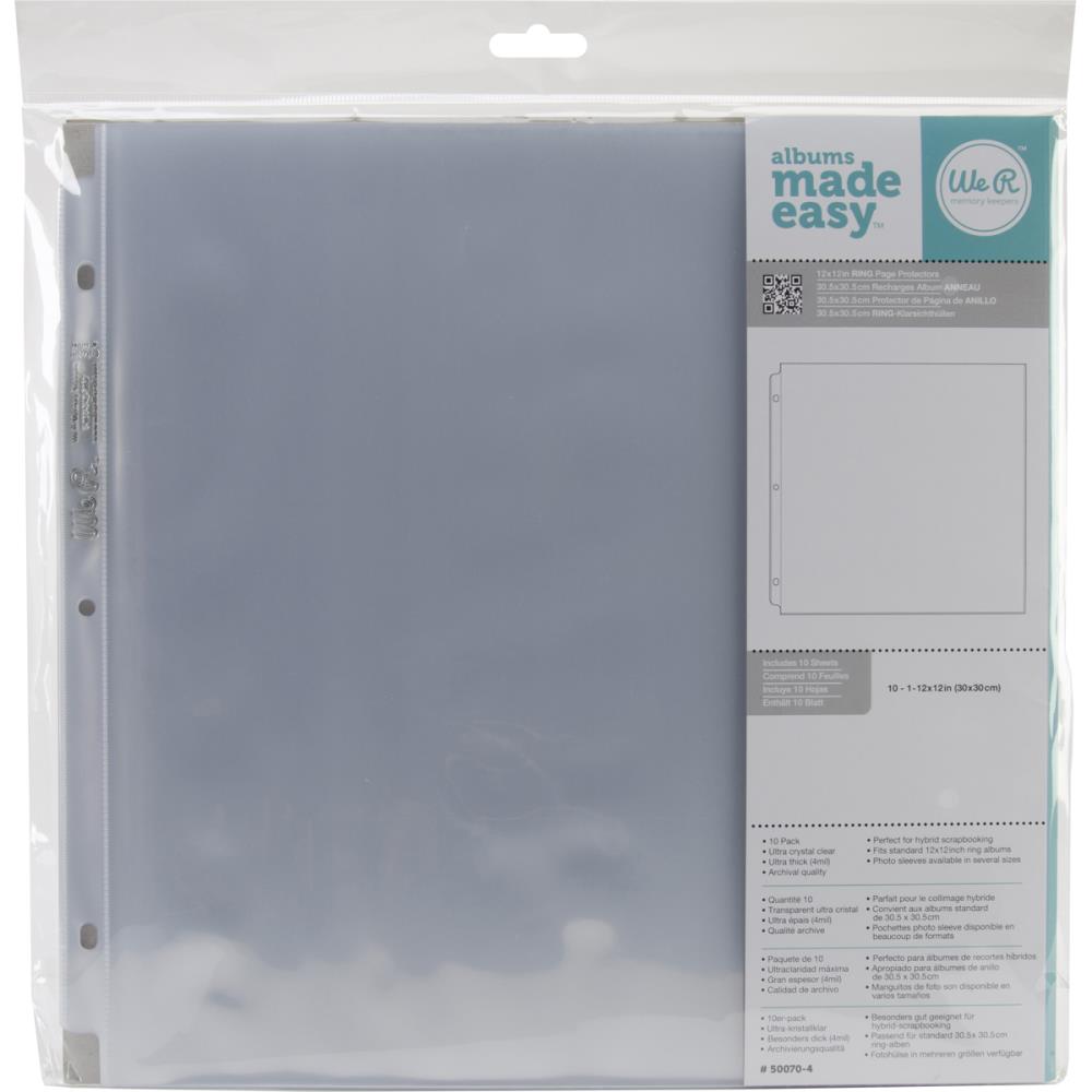 WRMK 12x12 Ring Page Protectors- 10pk